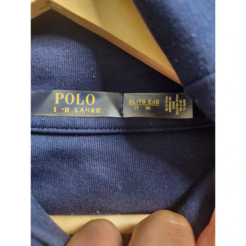 Polo Ralph Lauren Sweatshirt Mens XL Blue High Neck Knit Pullover Relaxed Fit
